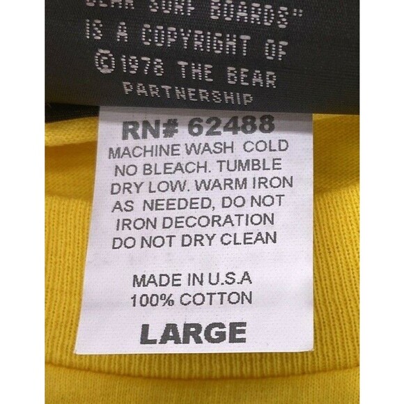 Bear Surfboards Shirt Men Size Medium North Shore Yellow1990's Graphic USA - Picture 11 of 11
